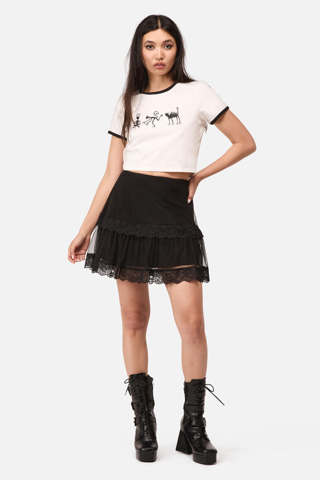 Dangerfield - Spiralling Goth Mini Skirt - black