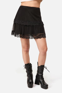 Dangerfield - Spiralling Goth Mini Skirt - black