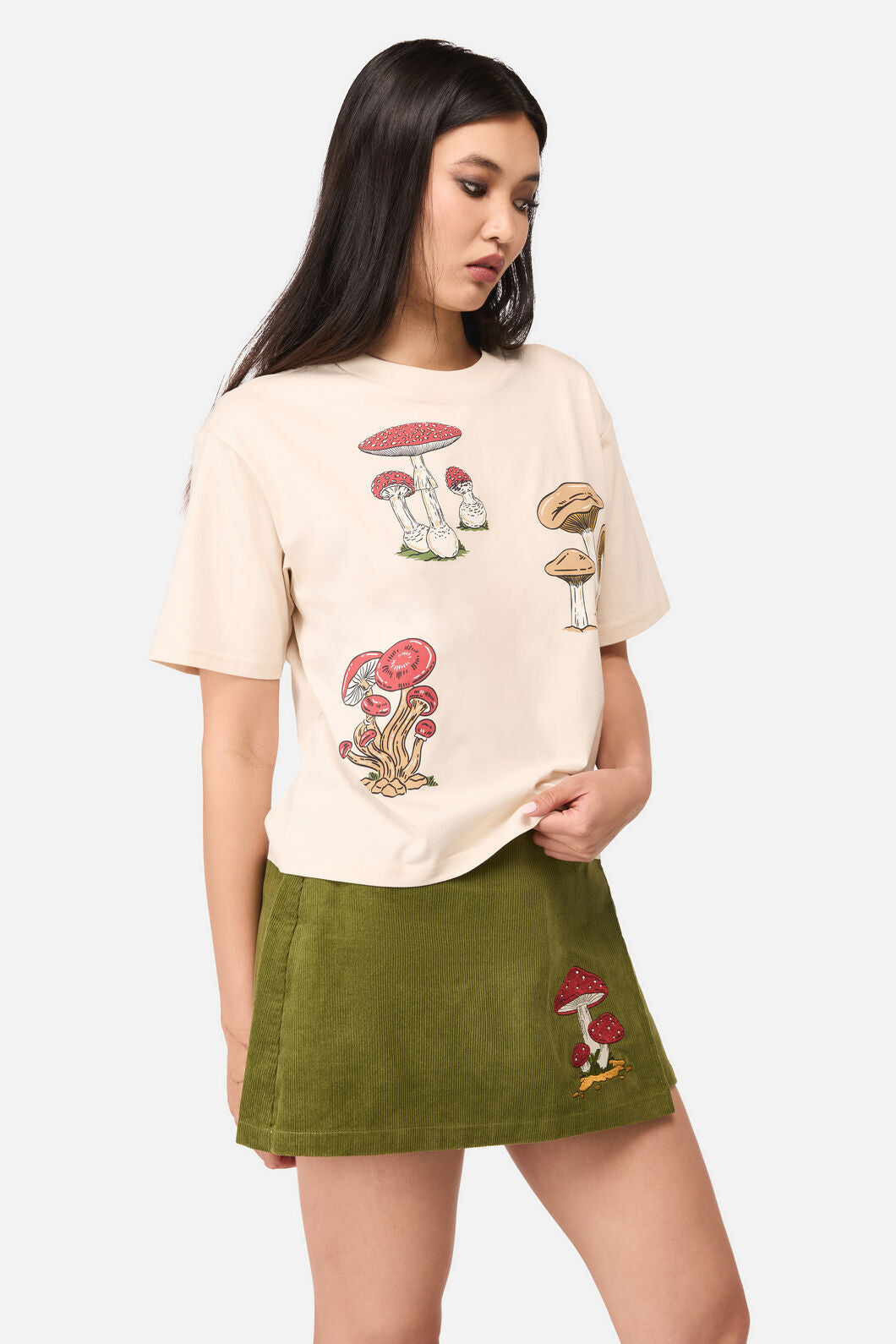 Dangerfield - Mushie Print Tee - cream
