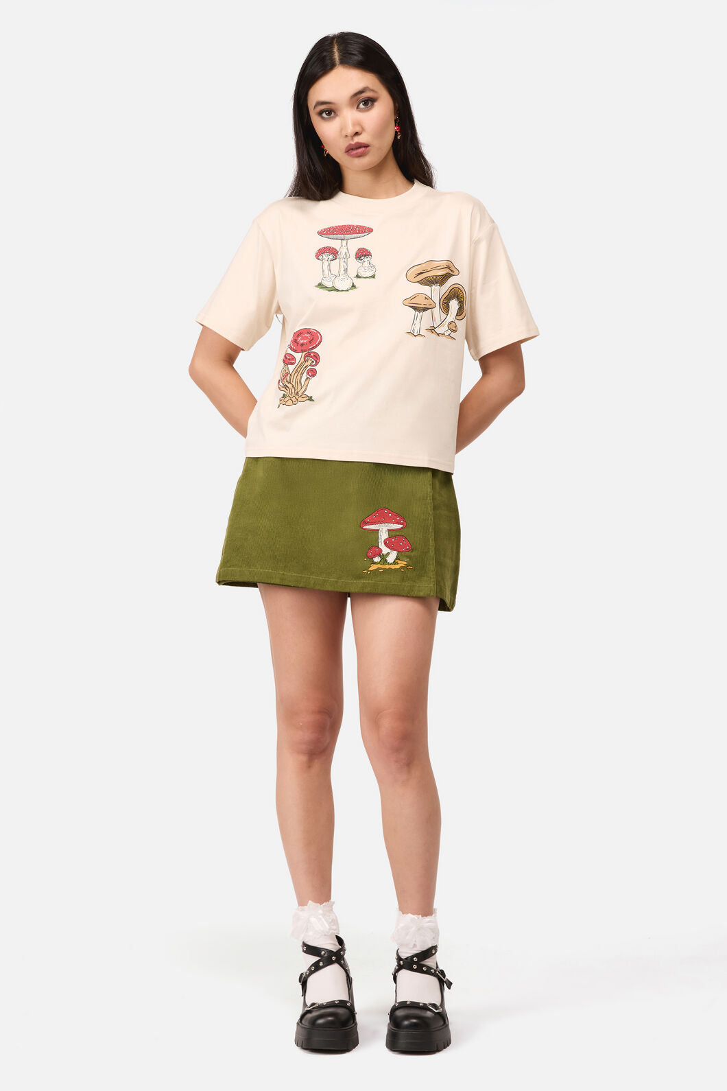 Dangerfield - Mushie Print Tee - cream