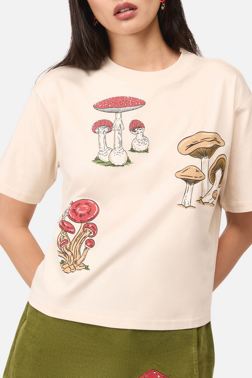 Dangerfield - Mushie Print Tee - cream