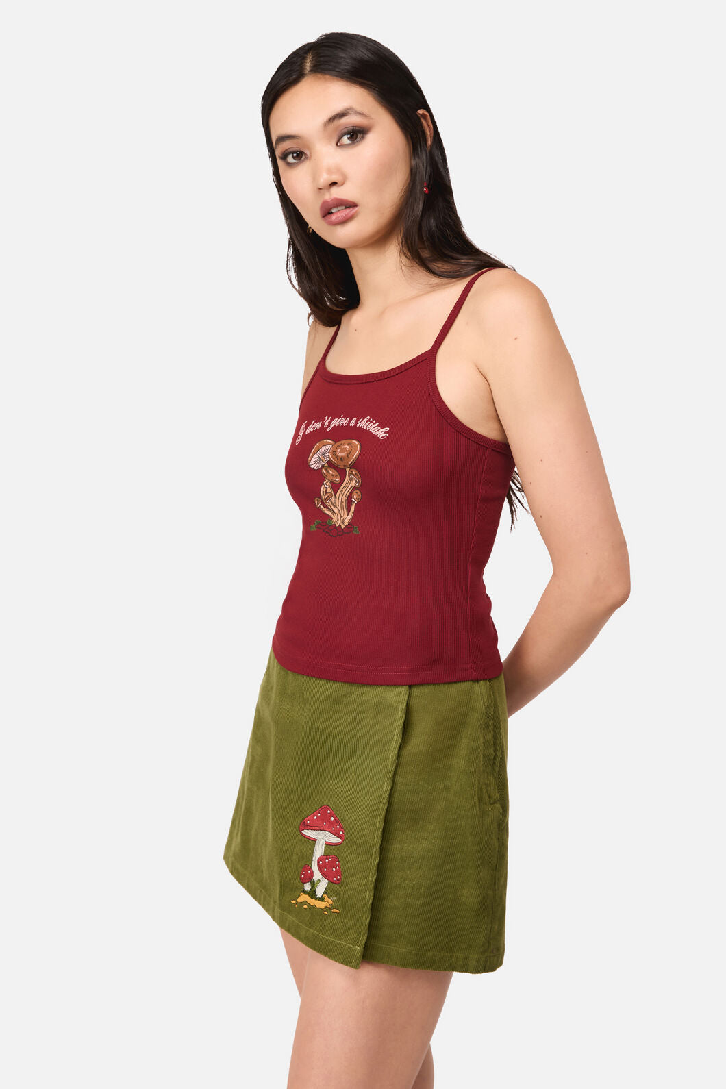 Dangerfield - Shittake Embroidered Tank - red