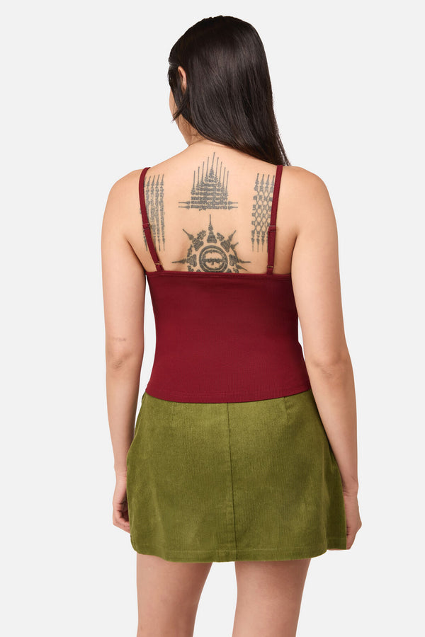 Dangerfield - Shittake Embroidered Tank - red