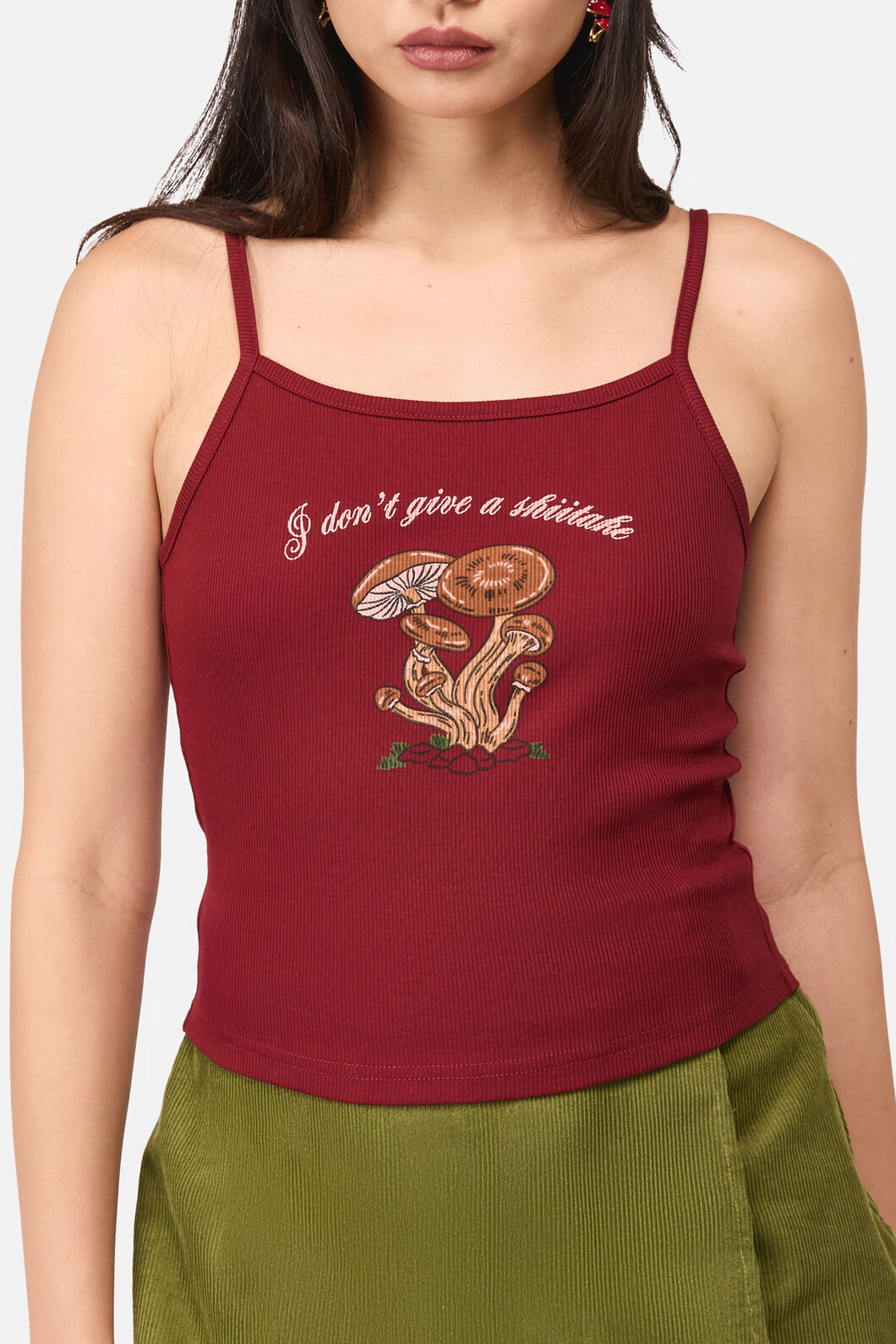 Dangerfield - Shittake Embroidered Tank - red