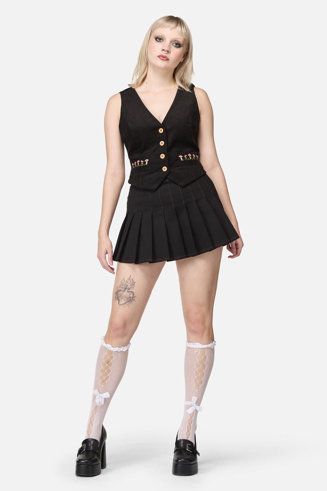 Dangerfield - Toadstool Cord Vest - black