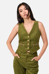 Dangerfield - Toadstool Cord Vest - green