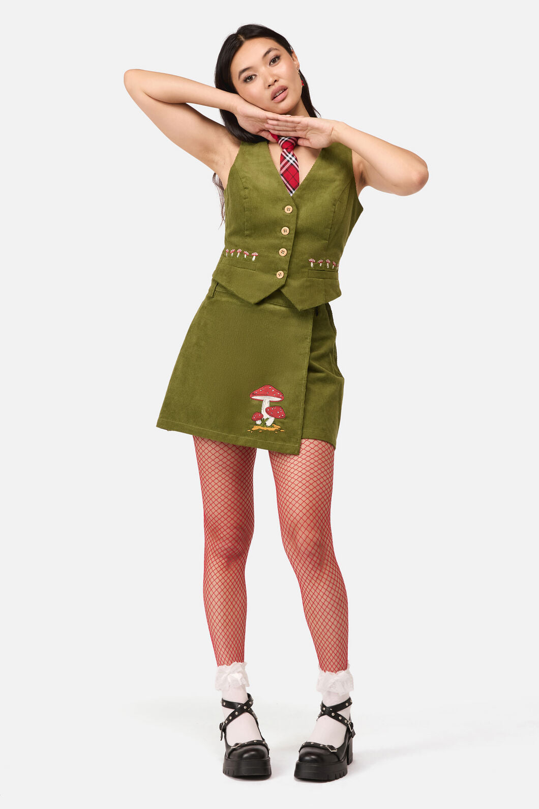 Dangerfield - Toadstool Cord Vest - green