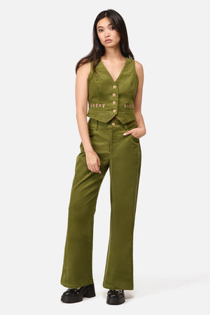 Dangerfield - Toadstool Cord Flare Pant - green