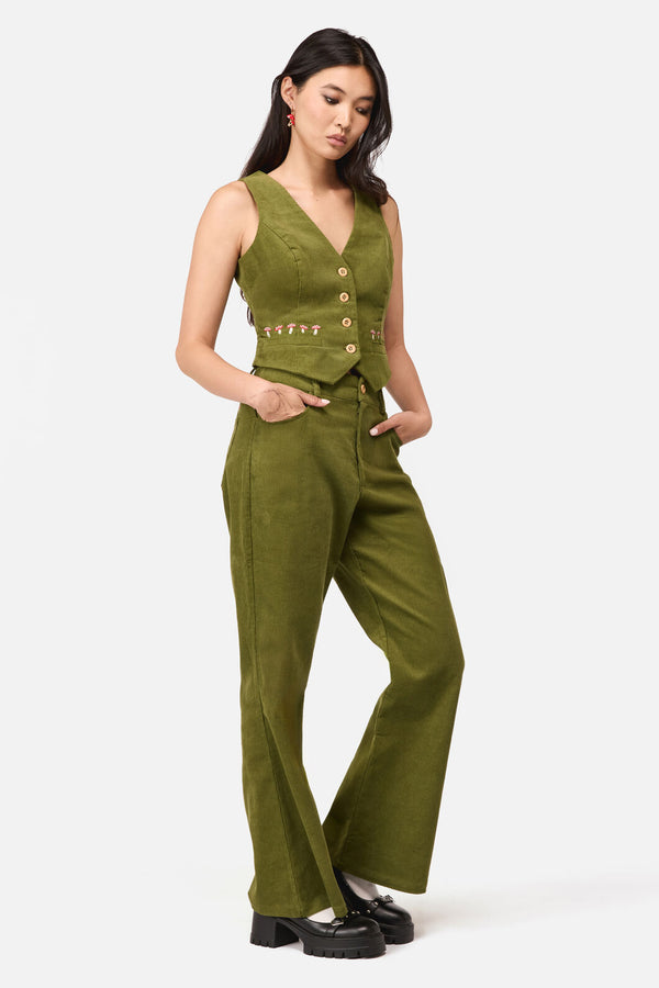Dangerfield - Toadstool Cord Flare Pant - green