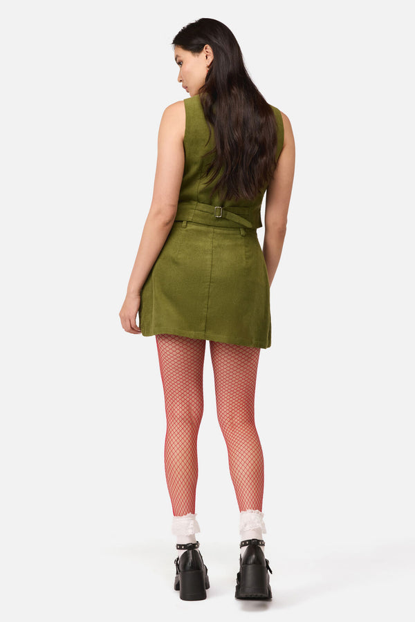 Dangerfield - Toadstool Cord Skort - green