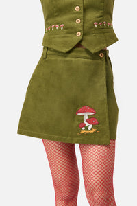 Dangerfield - Toadstool Cord Skort - green