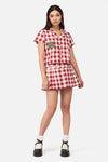 Dangerfield - Check It Mini Skort - red-cream