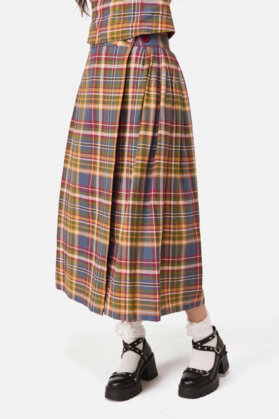 Dangerfield - Alchemy Tartan Midi Skirt - multi