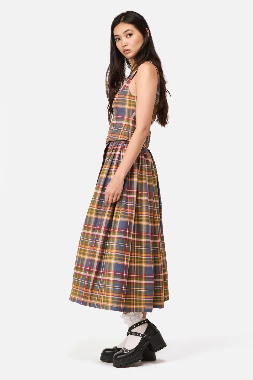 Dangerfield - Alchemy Tartan Midi Skirt - multi