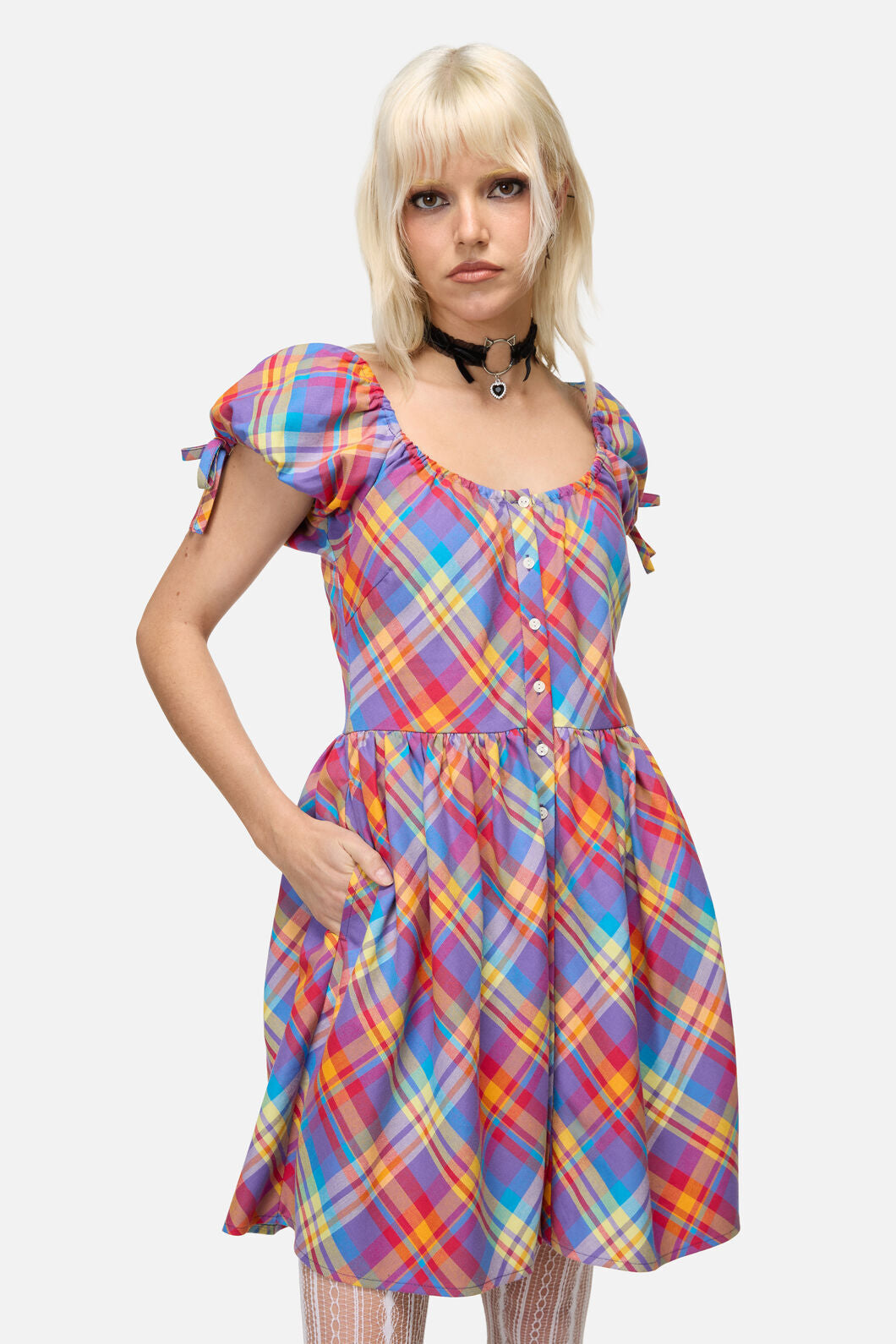 Dangerfield - Sunshine Tartan Mini Dress - multi