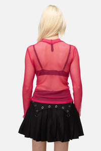 Dangerfield - Mischief Mesh Top - pink