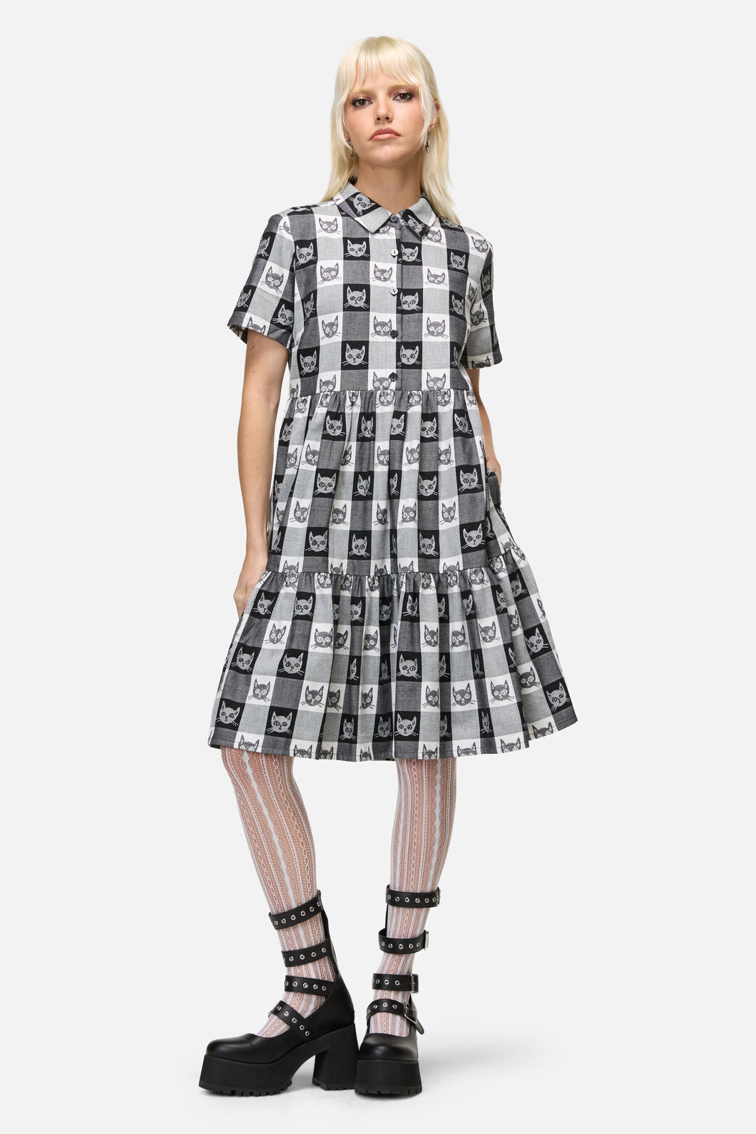 Dangerfield - Atomic Cat Dress - black-white