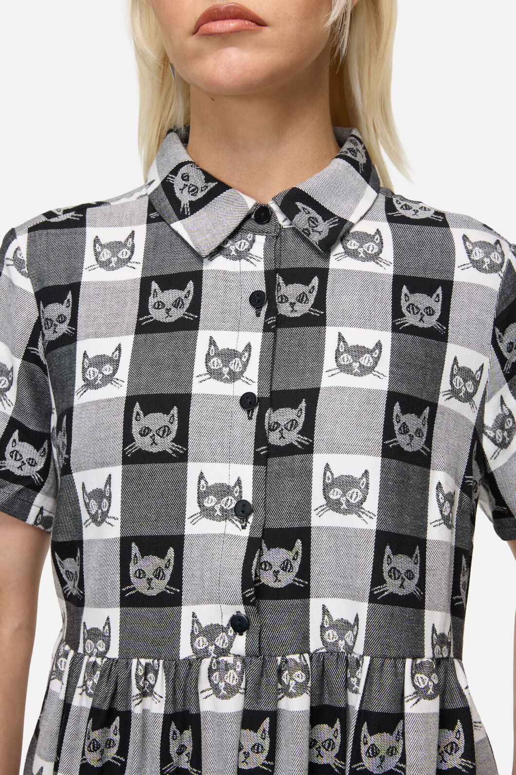 Dangerfield - Atomic Cat Dress - black-white