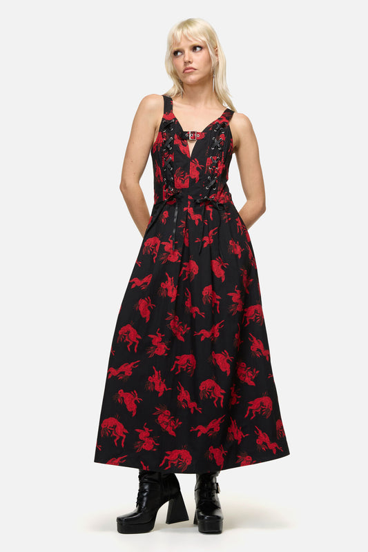 Dangerfield - Jackalope Goth Midi Dress - black
