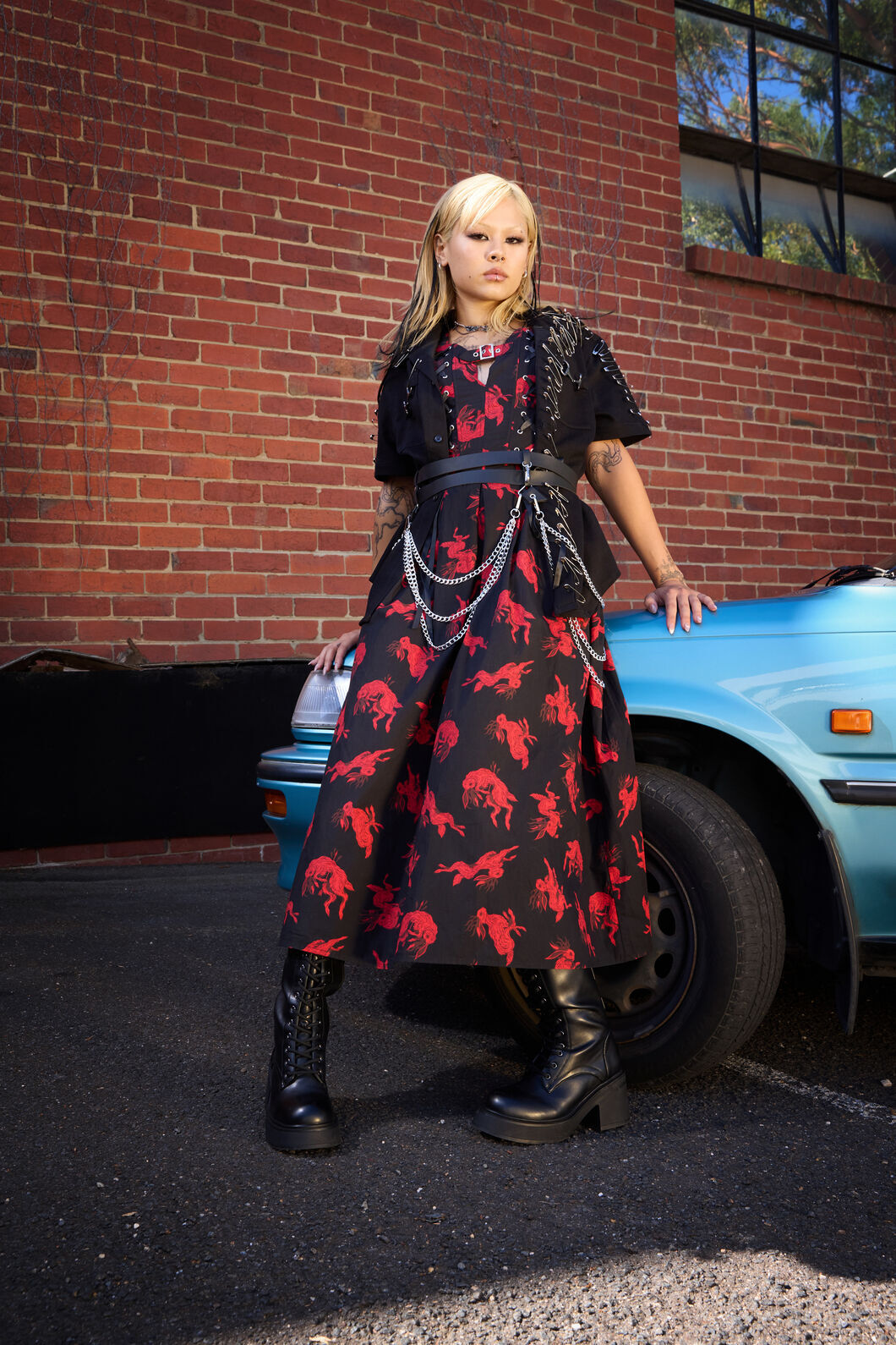 Dangerfield - Jackalope Goth Midi Dress - black