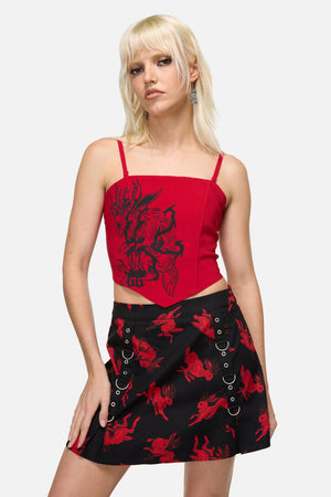 Dangerfield - Hop It Goth Corset Top - red