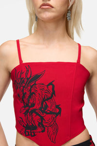 Dangerfield - Hop It Goth Corset Top - red