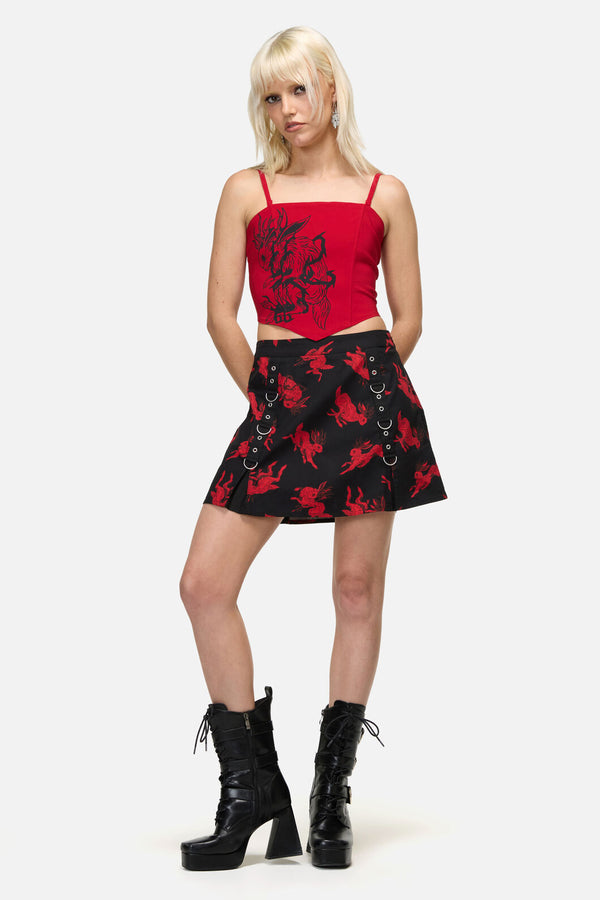Dangerfield - Hop It Goth Corset Top - red