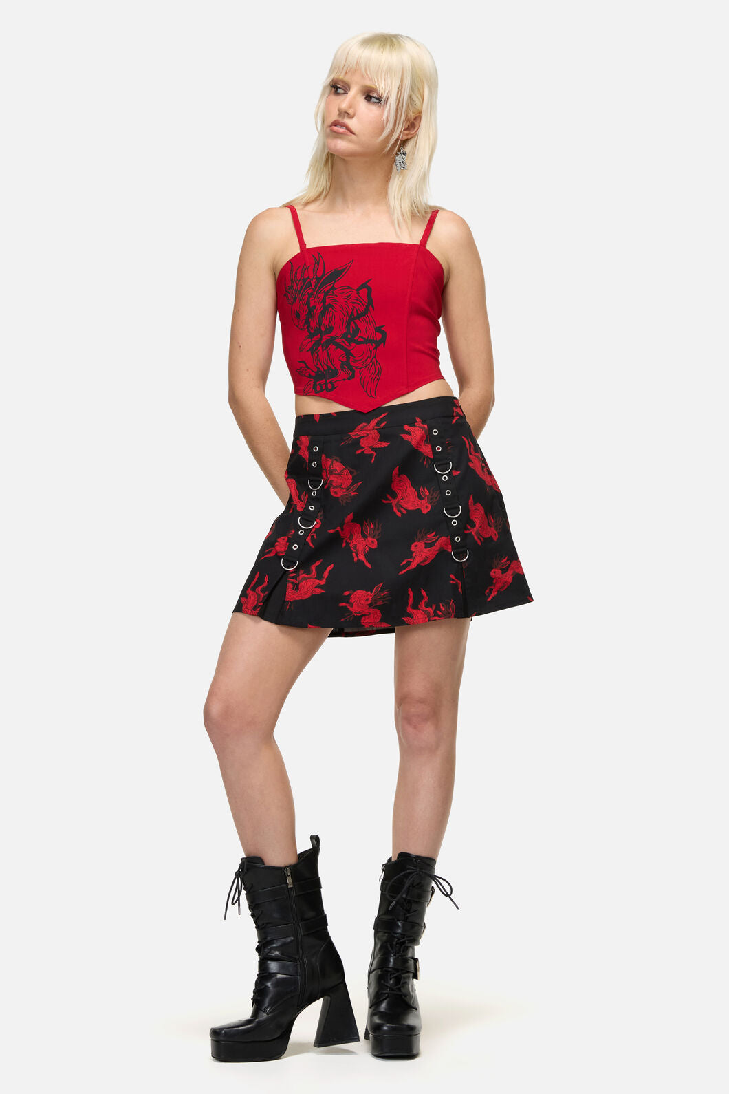 Dangerfield - Hop It Goth Corset Top - red