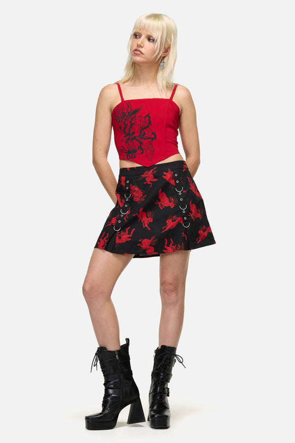 Dangerfield - Hop It Goth Corset Top - red