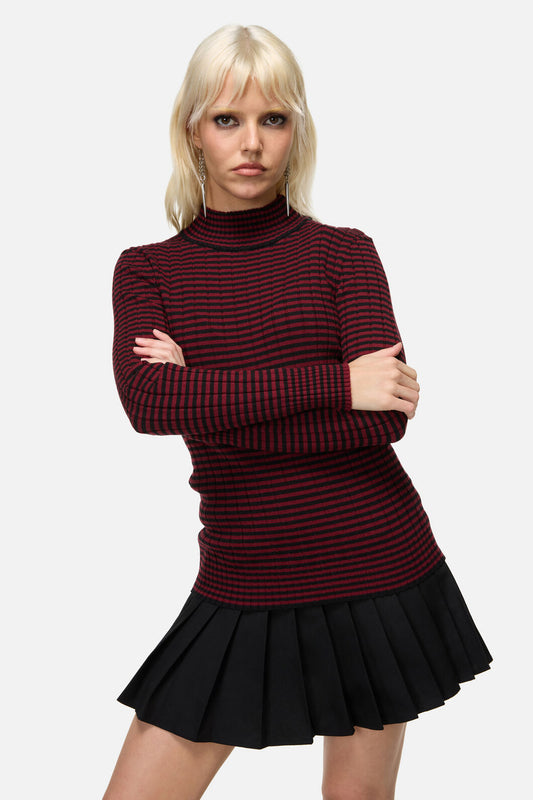 Dangerfield - Jackalope Stripe Goth Knit - black-red