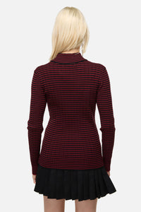 Dangerfield - Jackalope Stripe Goth Knit - black-red