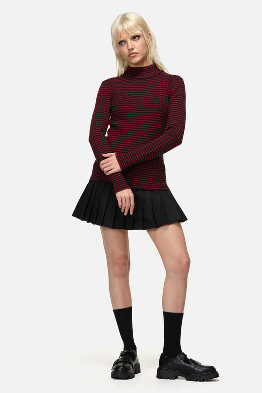 Dangerfield - Jackalope Stripe Goth Knit - black-red