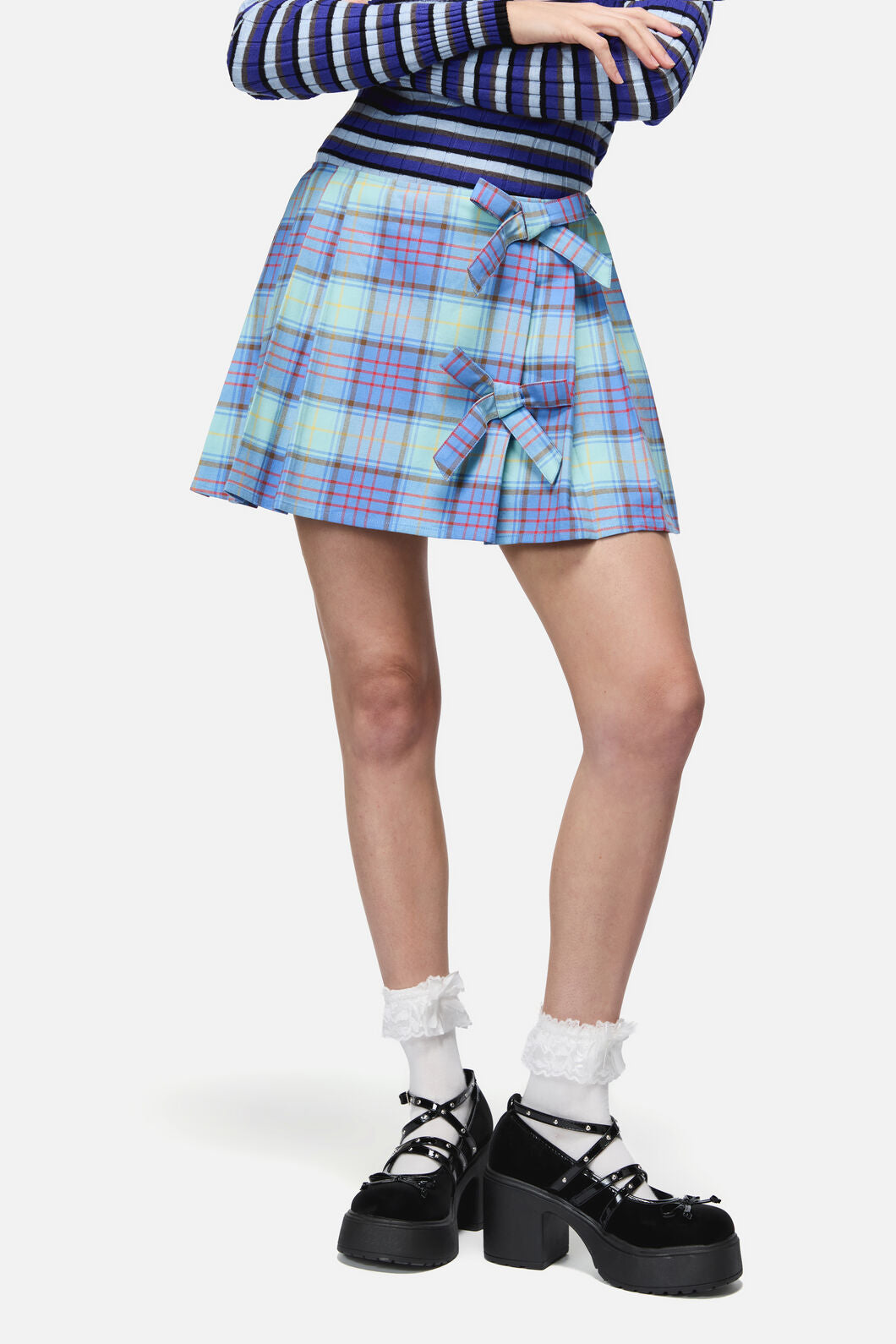 Dangerfield - Genesis Tartan Mini Skort - blue