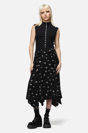 Dangerfield - Odette Velour Hanky Skirt - black