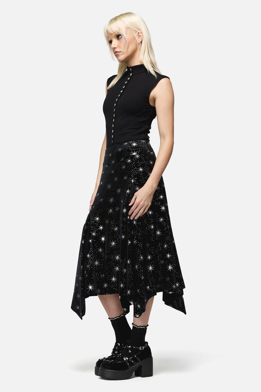 Dangerfield - Odette Velour Hanky Skirt - black