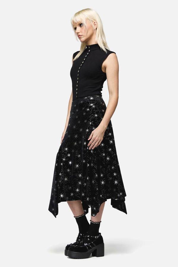 Dangerfield - Odette Velour Hanky Skirt - black