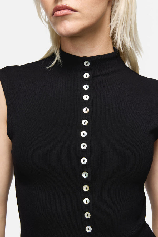 Dangerfield - Constance Button Top - black