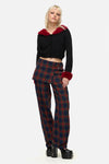 Dangerfield - Jackalope Faux Fur Trim Cardi - black-red