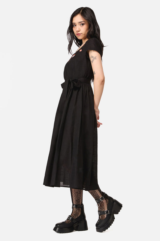 Dangerfield - Strawberry Emb Dress - black