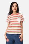 Dangerfield - Strawberry Cat Pocket Tee - multi