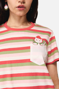 Dangerfield - Strawberry Cat Pocket Tee - multi