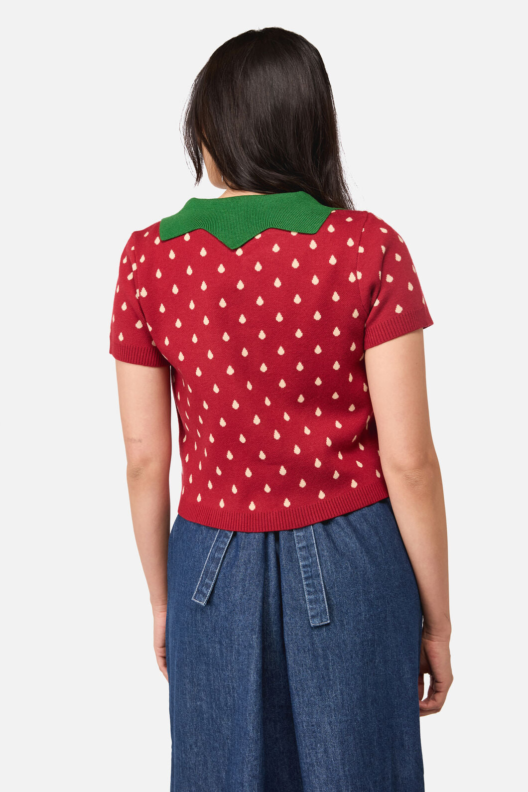 Dangerfield - Strawberry Leaf SS Cardigan - red