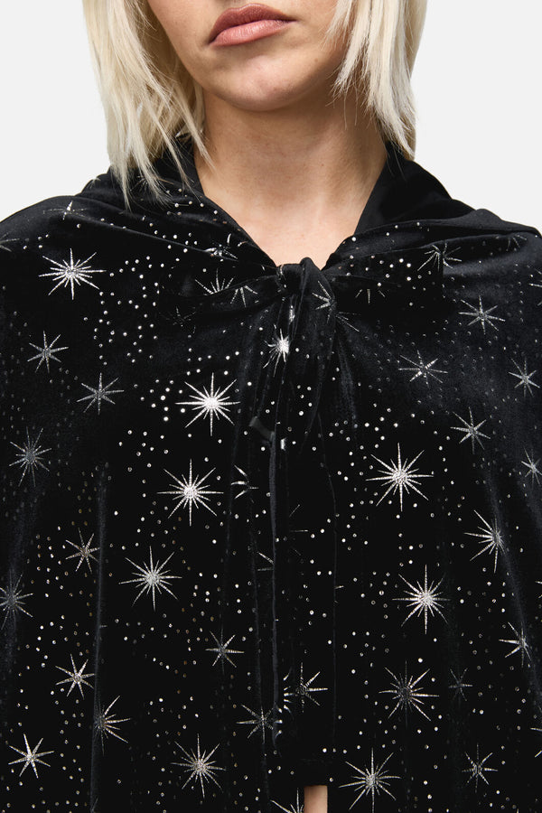 Dangerfield - Odette Velour Goth Cloak - black