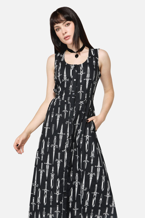 Dangerfield - Dagger Goth Maxi Dress - black