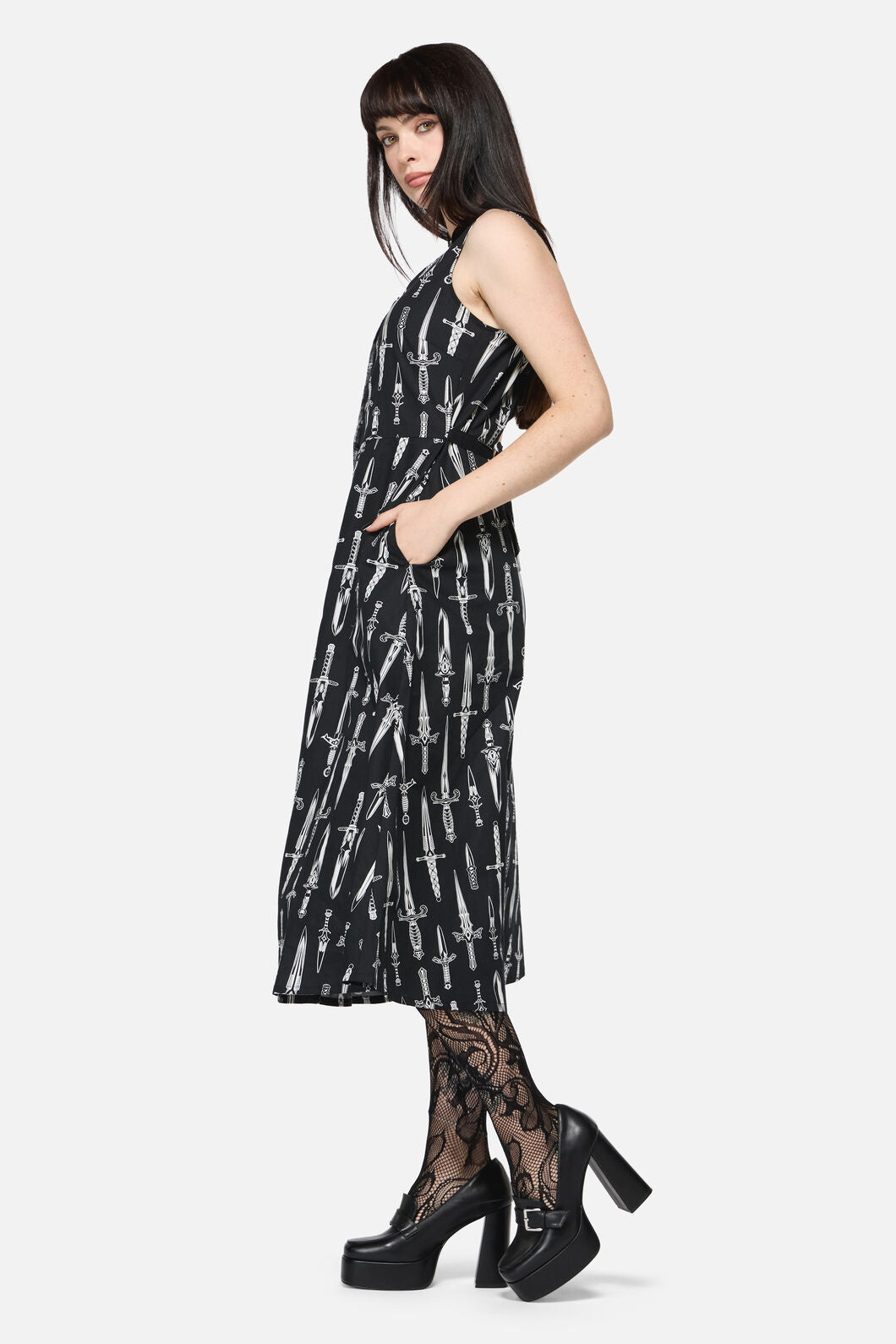 Dangerfield - Dagger Goth Maxi Dress - black