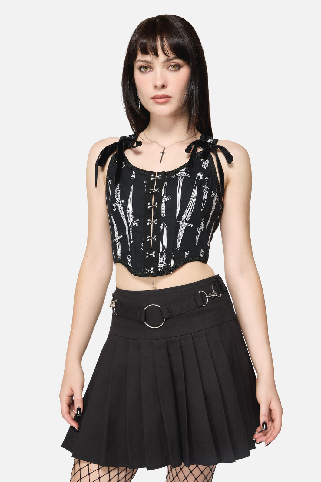 Dangerfield - Dagger Goth Corset Top - black