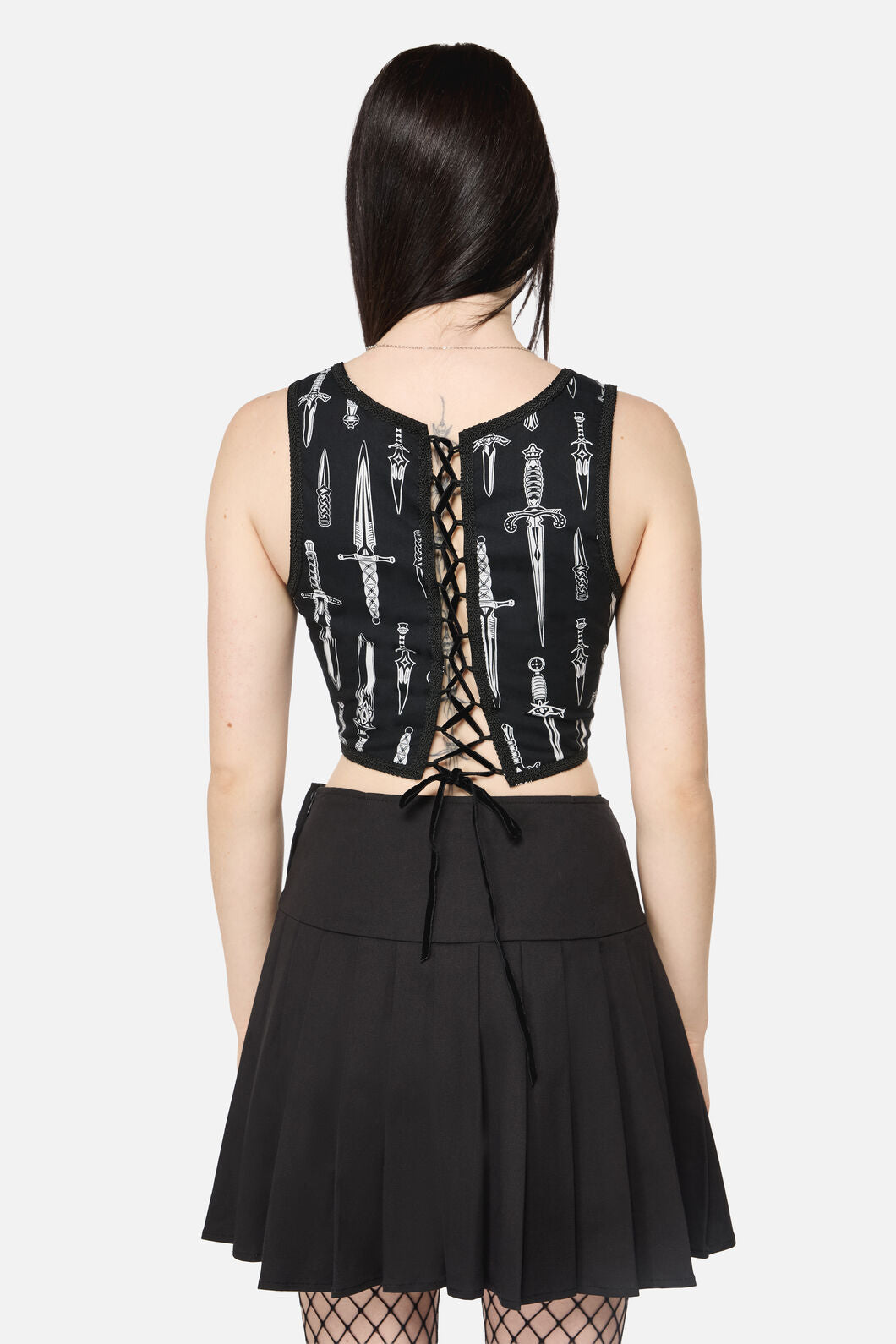 Dangerfield - Dagger Goth Corset Top - black