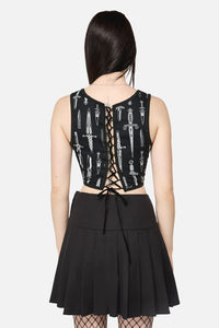 Dangerfield - Dagger Goth Corset Top - black