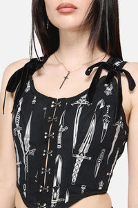 Dangerfield - Dagger Goth Corset Top - black