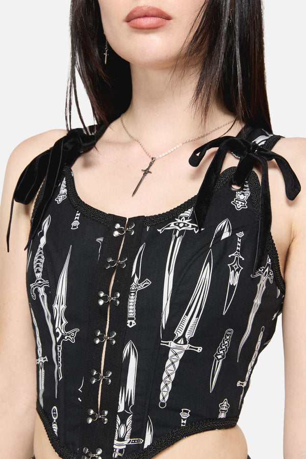 Dangerfield - Dagger Goth Corset Top - black